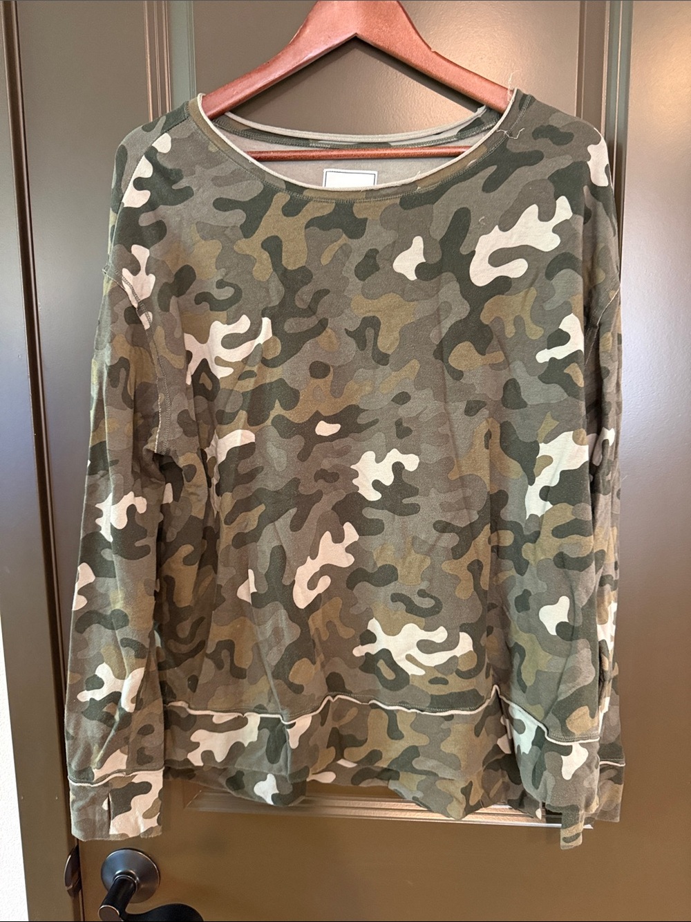 Camo Crewneck Sweatshirt - Olive Green
